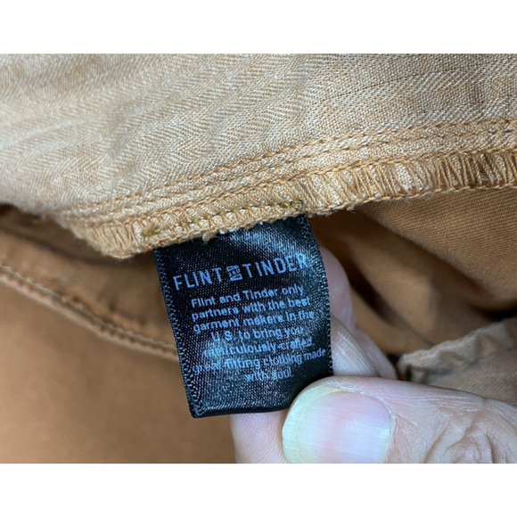 Flint And Tinder Pants Mens 34 Burnt Orange Chino Tapered USA - Picture 10 of 13